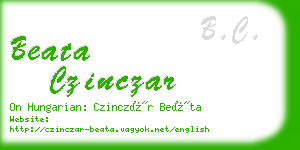 beata czinczar business card